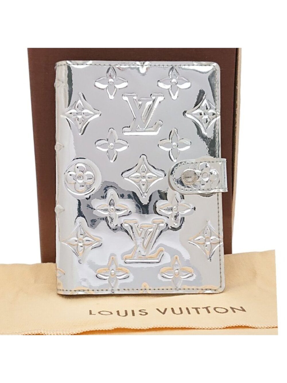 Louis Vuitton Agenda PM Monogram Miroir Silver Cover
